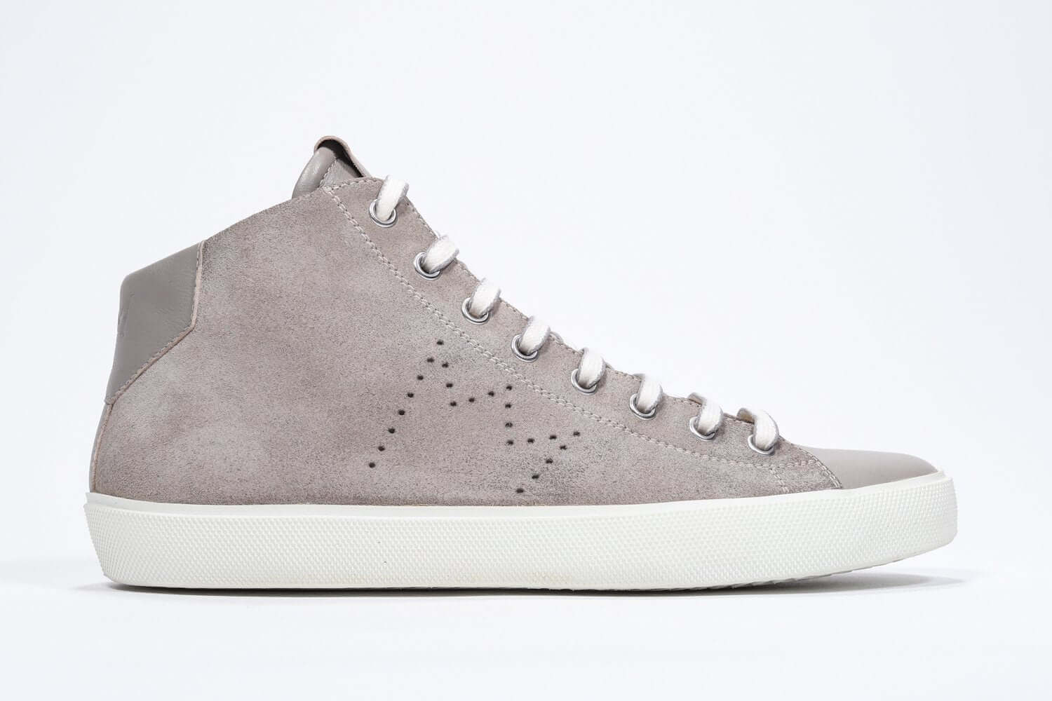Men's High-top EARTH sneaker in fawn suede showcasing premium fawn suede and contemporary high-top design.